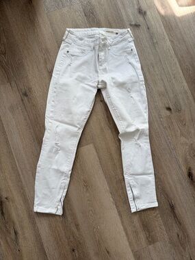 pistola White Skinny Jeans with Ankle Slits